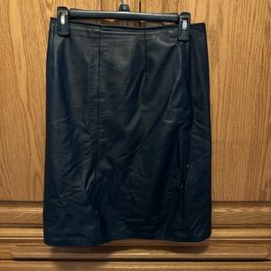 Elegant Black Leather Skirt